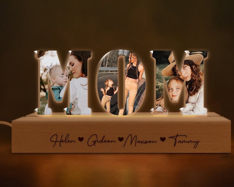 Personalized Photo Night Light, Mother's Day Decor, Gift for Mom, 3D Photo Night Lamp, Mom Birthday Gifts, New Mom Gift, First Mother's Day