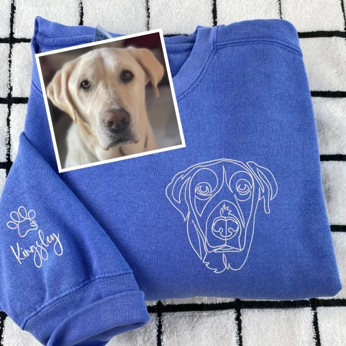Custom Pet Lines Embroidered Sweatshirt/Hoodie
