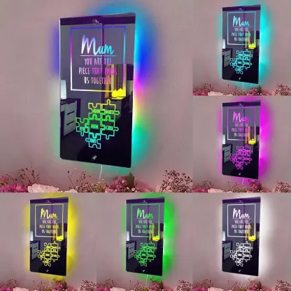 🧩✨Customized Puzzle Mirror Lamp For Mom