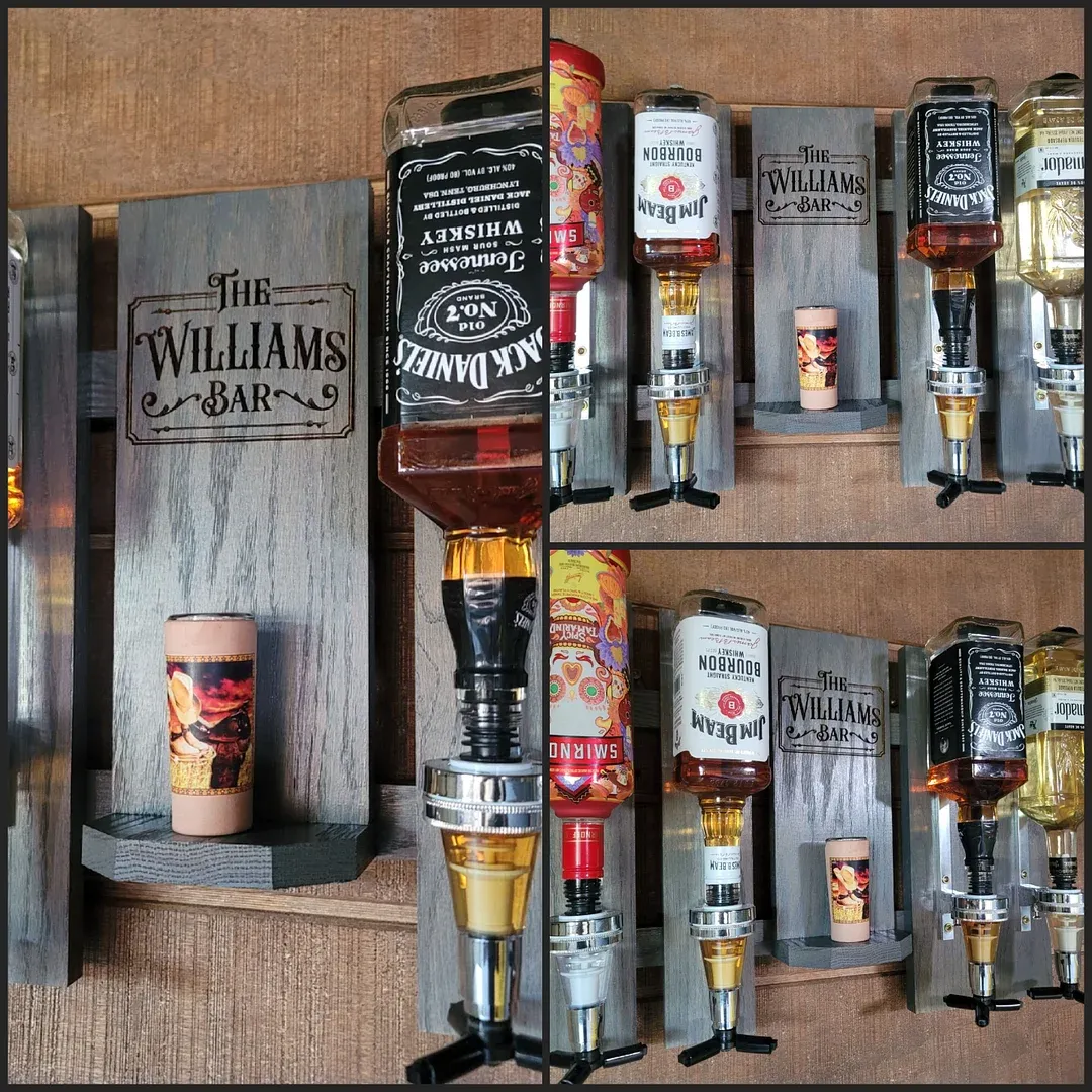 Wall Mount Liquor Dispenser Whiskey Dispenser Tequila Dispenser Bourbon Dispenser Bar Decor Man Cave Personalized Dispenser Gift For Him
