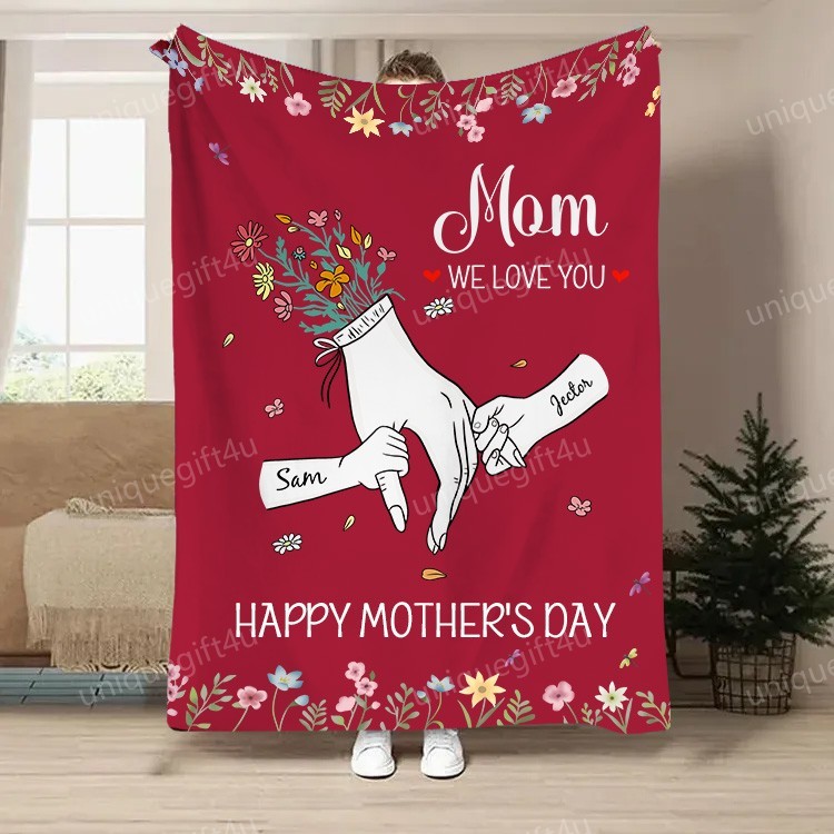 Personalized Mom We Love You Customised Blanket