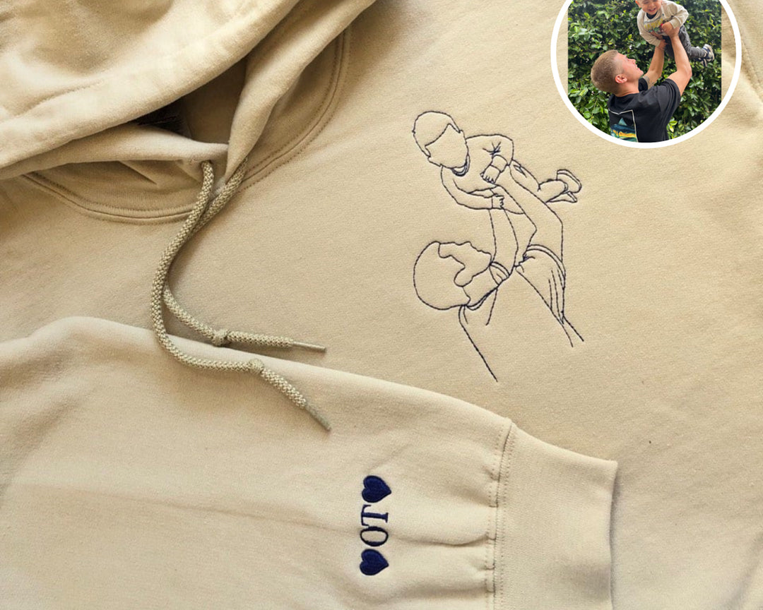 💖For Dad/Lover💖Custom Photo Shirt for Dad, Father's Day T-shirt, Personalized Dad Embroidery Shirt