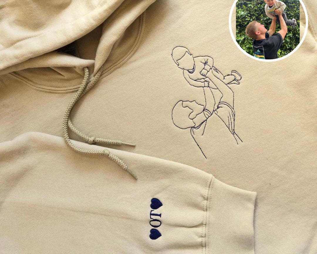 💖For Dad/Lover💖Custom Photo Shirt for Dad, Father's Day T-shirt, Personalized Dad Embroidery Shirt