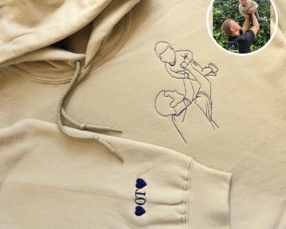 💖For Dad/Lover💖Custom Photo Shirt for Dad, Father's Day T-shirt, Personalized Dad Embroidery Shirt