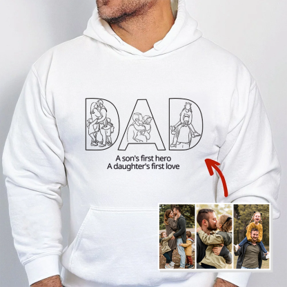 Dad's Love Lasts Forever - Personalized Embroidered Sweatshirt For Father's Day