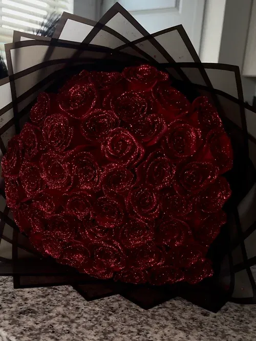 🎄💕Glitter Rose Bouquet💕Couple Glitter Everlasting Rose Bouquet (Never Wither)