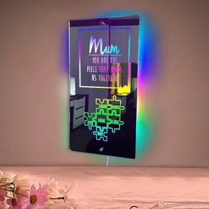 🧩✨Customized Puzzle Mirror Lamp For Mom