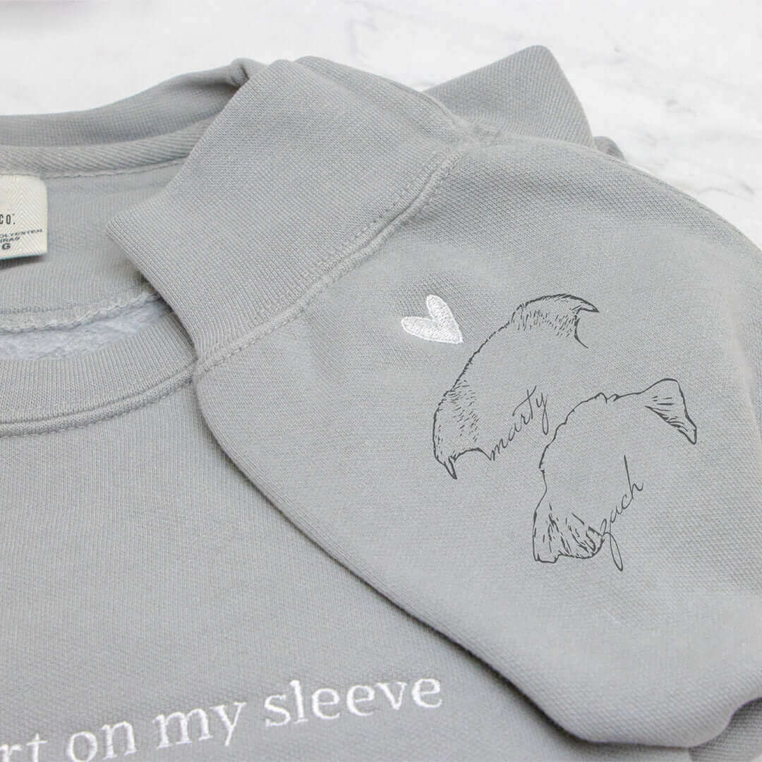 "i Wear My Heart On My Sleeve" Custom Crewneck/Hoodie, Unisex