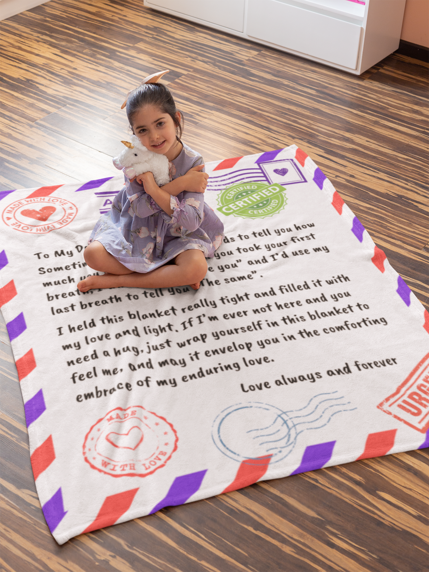 AIRMAIL BLANKET - TO MY DAUGHTER Cozy Blanket 