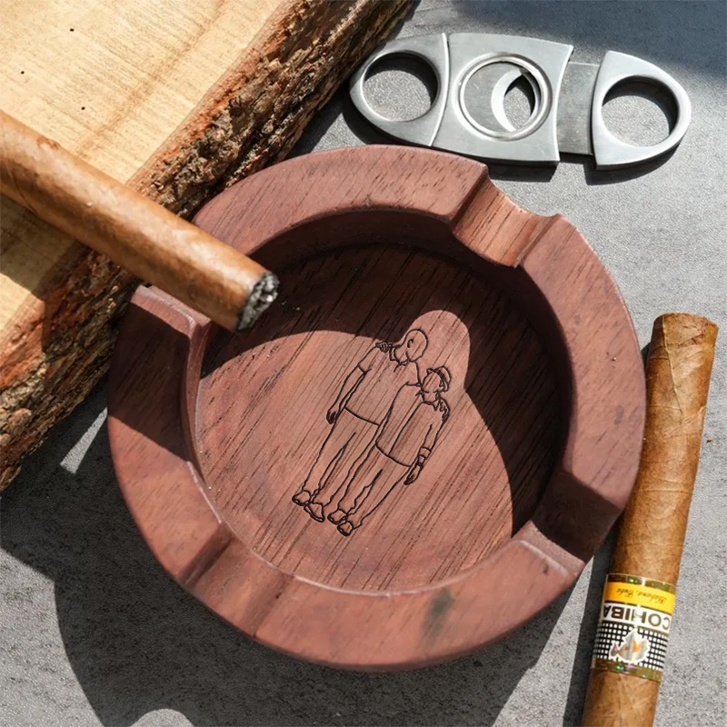 [Copy]Personalized Name Walnut Cigar Ash Tray