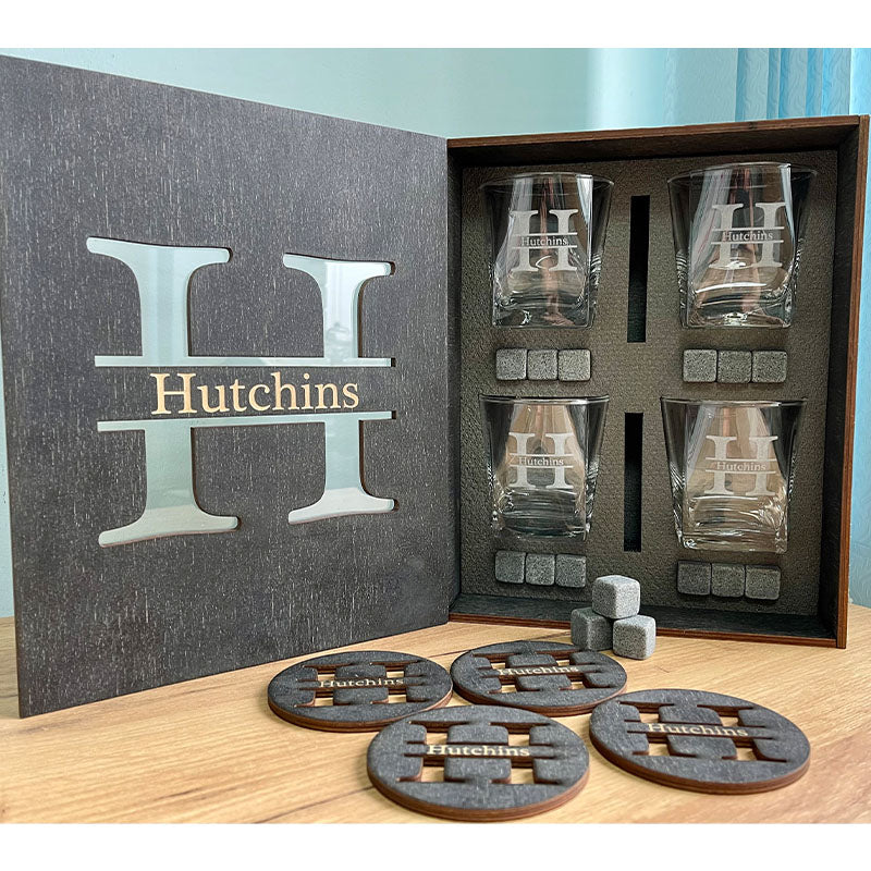 Personalized Whiskey Glasses Set, Whiskey Drinking Glasses Gift