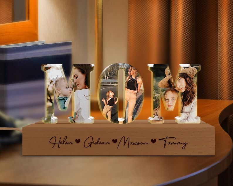 Personalized Photo Night Light, Mother's Day Decor, Gift for Mom, 3D Photo Night Lamp, Mom Birthday Gifts, New Mom Gift, First Mother's Day