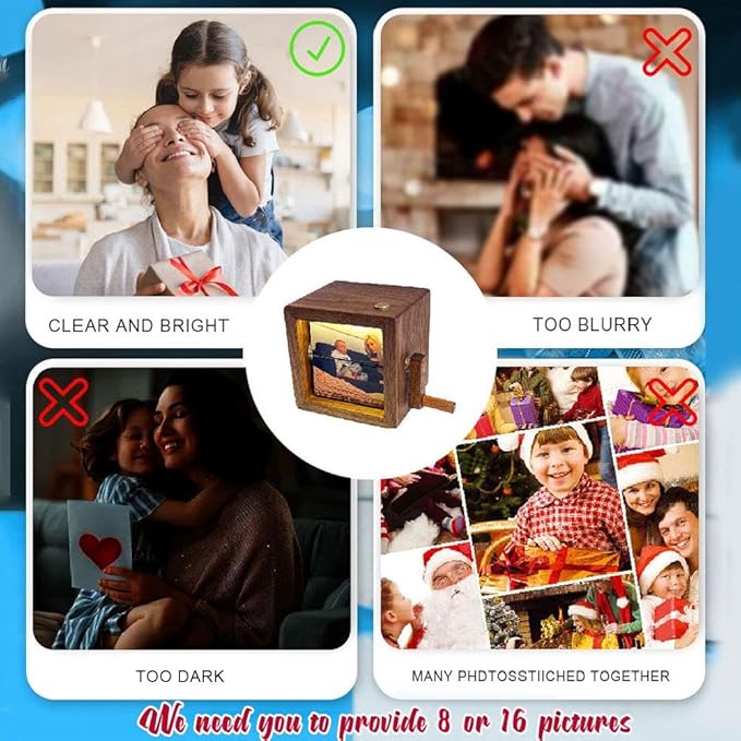 Customized Hand Cranked Flip Photo Frame Animation Machine - Mother's Day Gift, Gift For Mom, Dad, Couple