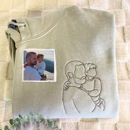 Personalized Photo Portrait Sweatshirt for Dad, Papa, and Your Beloved Ones