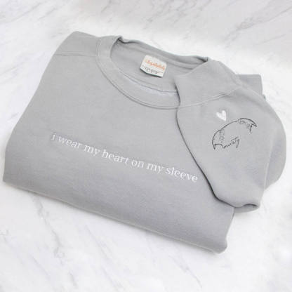 "i Wear My Heart On My Sleeve" Custom Crewneck/Hoodie, Unisex