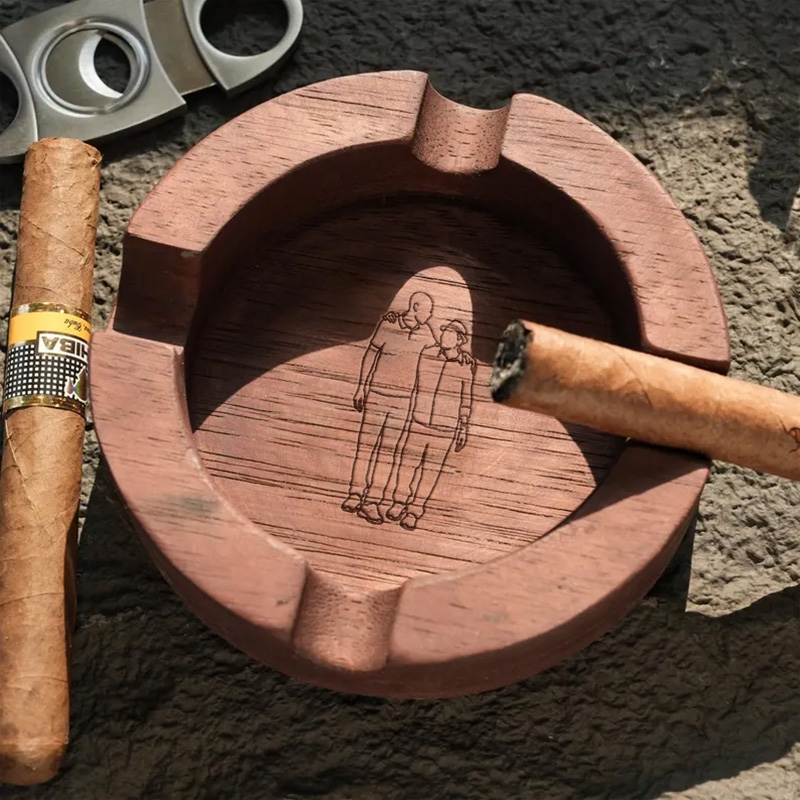 [Copy]Personalized Name Walnut Cigar Ash Tray