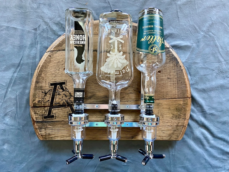 Liquor Dispenser, Perfect for Bar, Man Cave, and Kitchen, Great Gift, Made from Reclaimed Whiskey Barrels