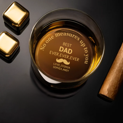 Best Dad Ever,Ever,Ever Whiskey Glass, Customized Glass Cup with Child's Name, Novelty Birthday Gift, Father's Day Gift, Dad Gift for Men