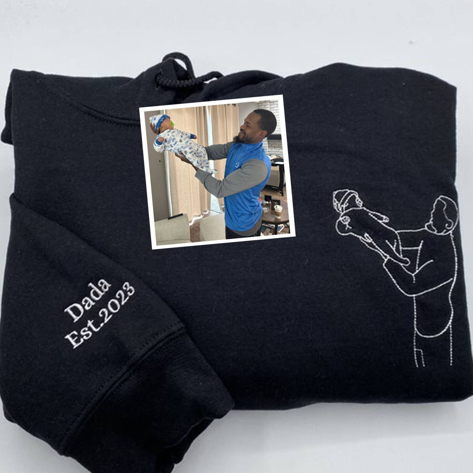 💖For Dad/Lover💖Custom Photo Shirt for Dad, Father's Day T-shirt, Personalized Dad Embroidery Shirt