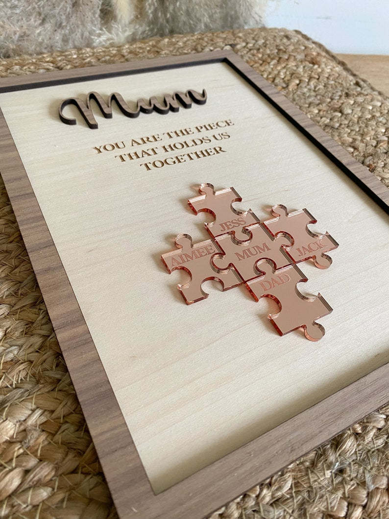 Personalised Mothers Day Wood Puzzle Gift