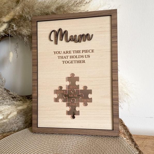 Personalised Mothers Day Wood Puzzle Gift