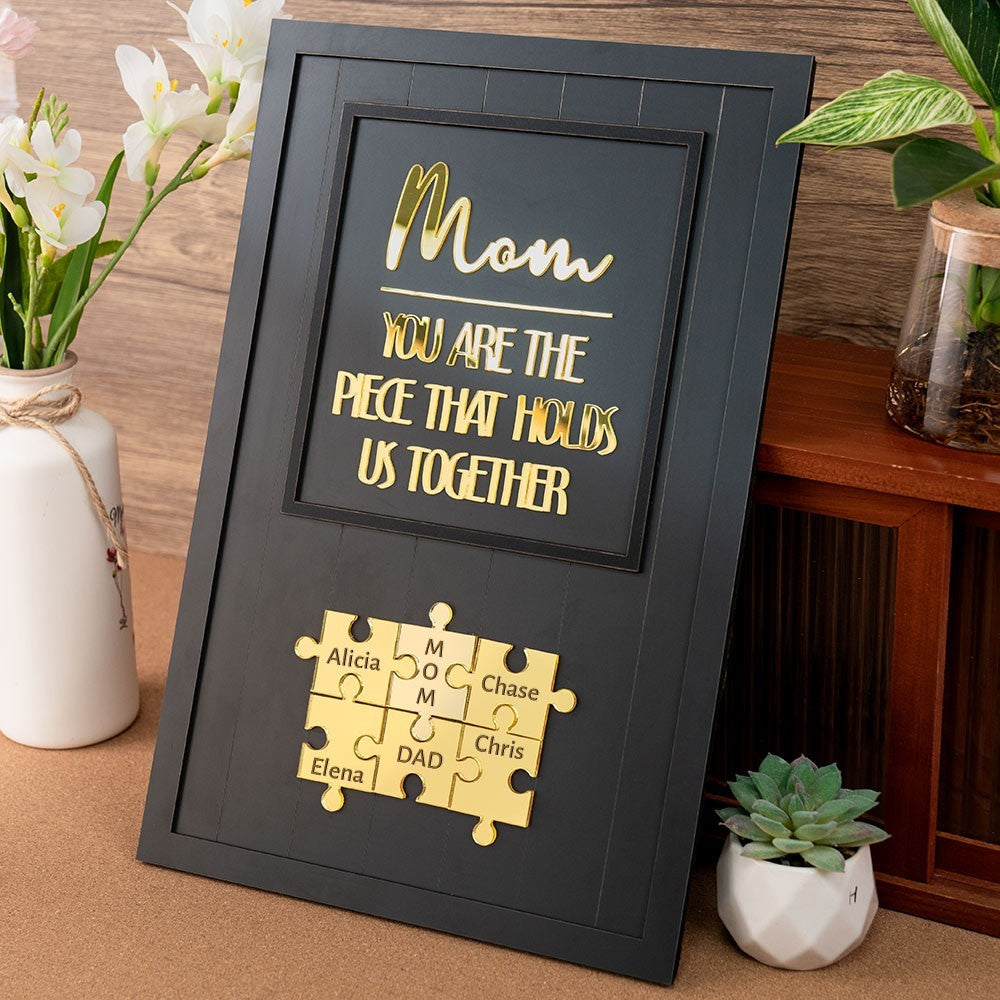 Customized Mother Puzzle Sign And Child Name Gift, A Memorial Gift For Mother