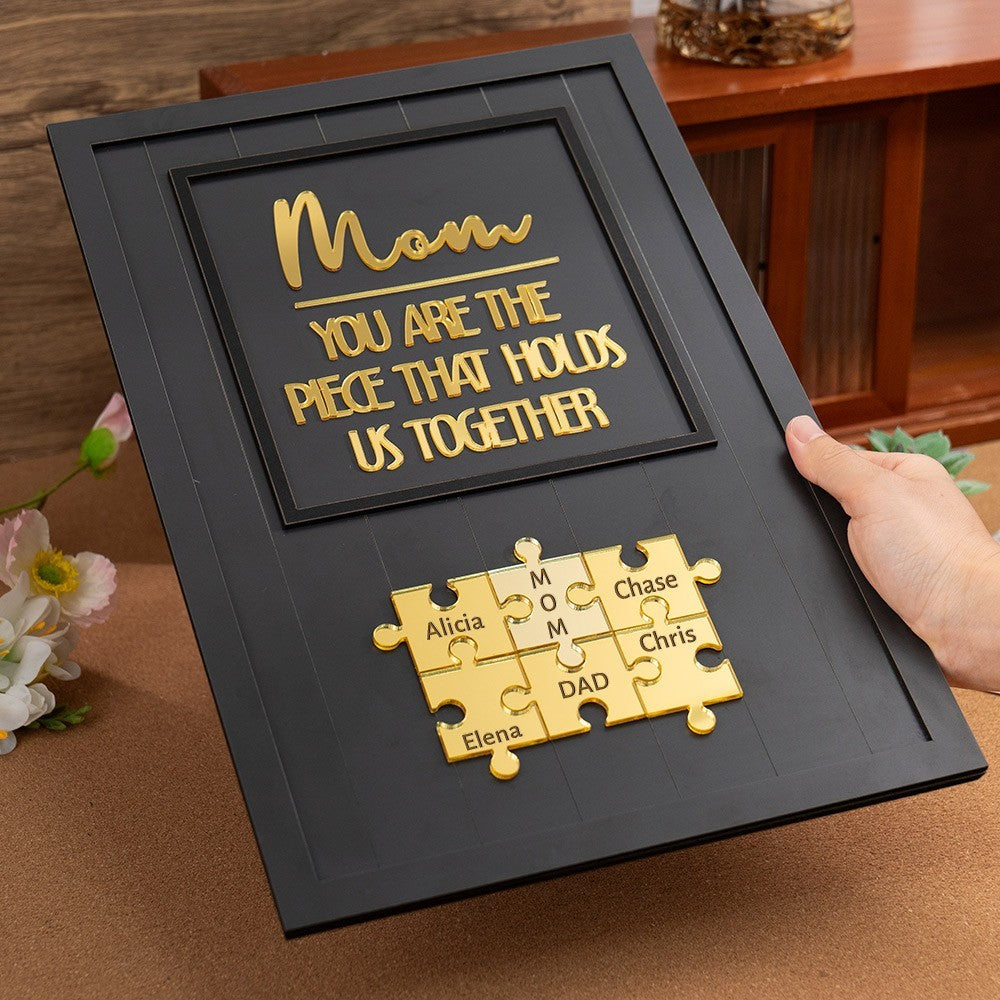 Customized Mother Puzzle Sign And Child Name Gift, A Memorial Gift For Mother