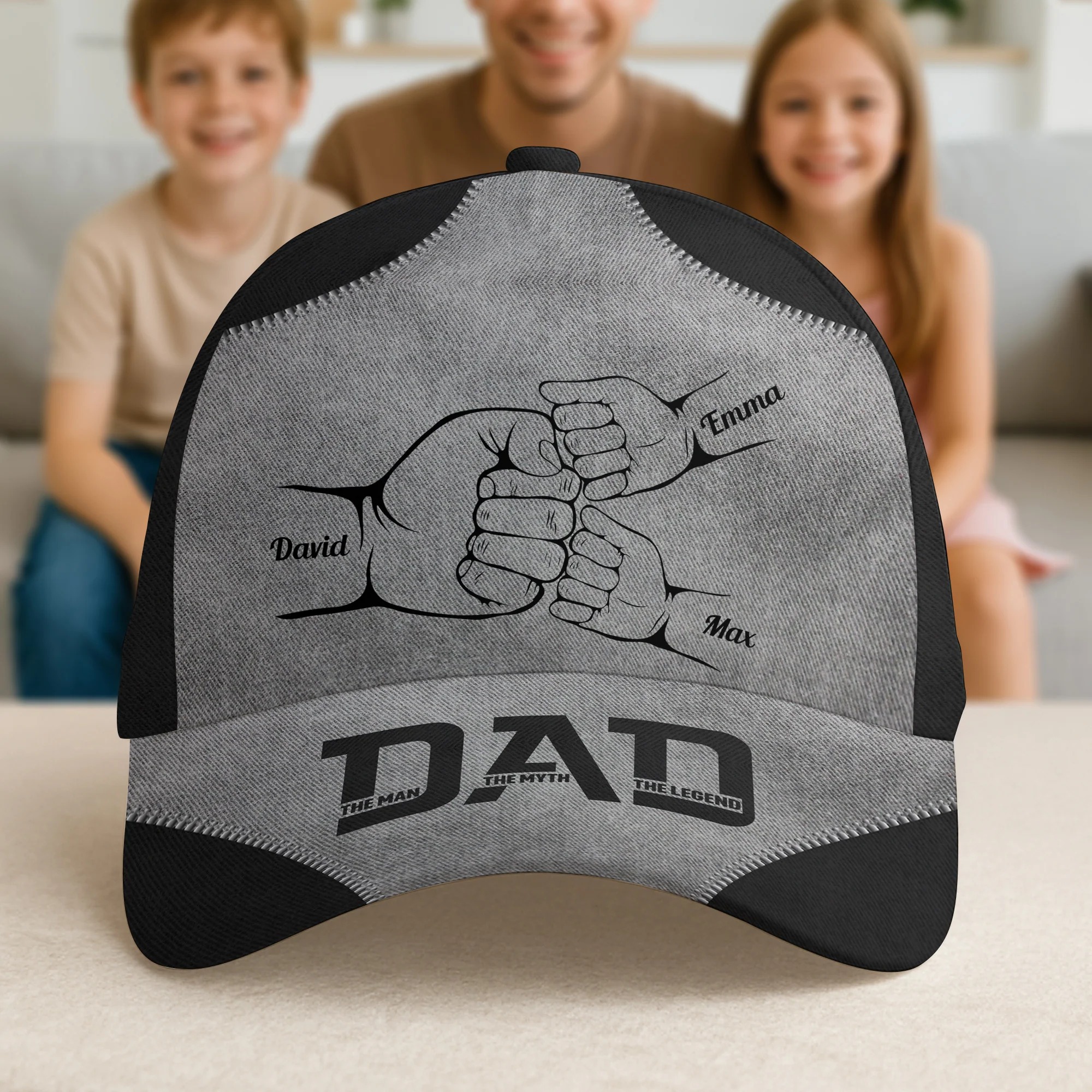 Dad The Man The Myth The Legend First Bump - Personalized Classic Cap