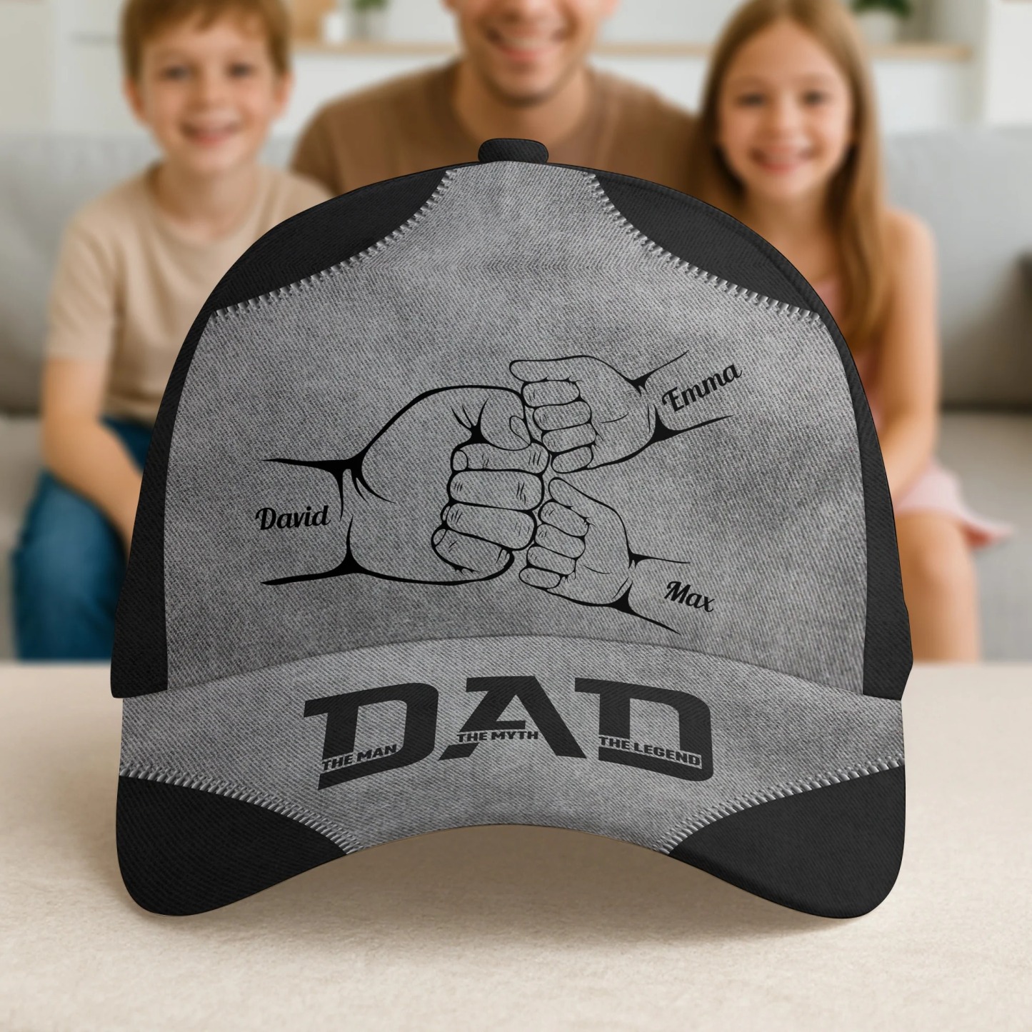 Dad The Man The Myth The Legend First Bump - Personalized Classic Cap