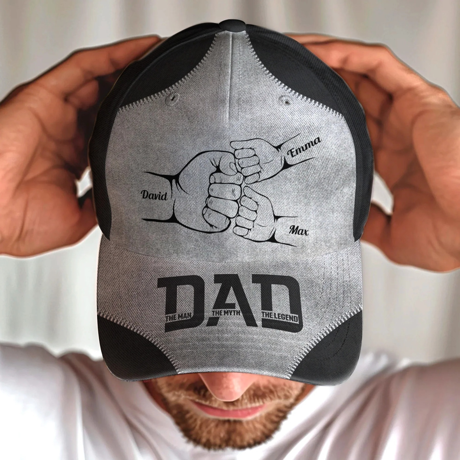 Dad The Man The Myth The Legend First Bump - Personalized Classic Cap