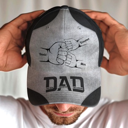 Dad The Man The Myth The Legend First Bump - Personalized Classic Cap