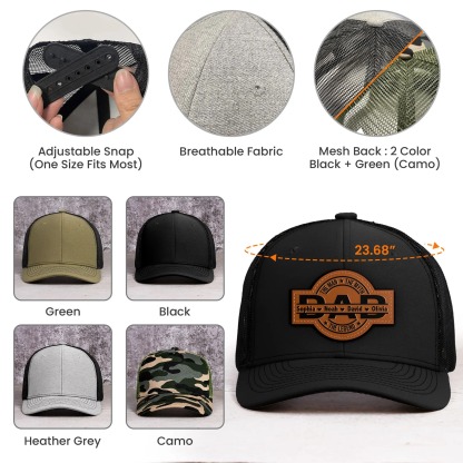 Dad, The Man, The Myth, The Legend - Personalized Leather Patch Hat