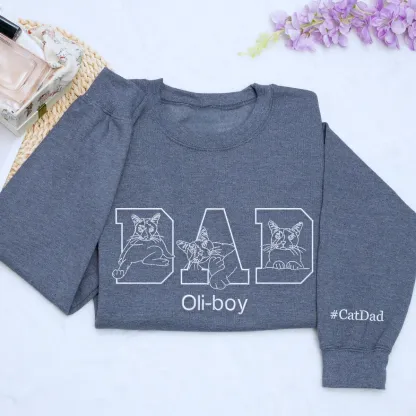 Custom Outline Pet Portrait Apparel - Pet embroidered Sweatshirt-Gifts for Pet Parent