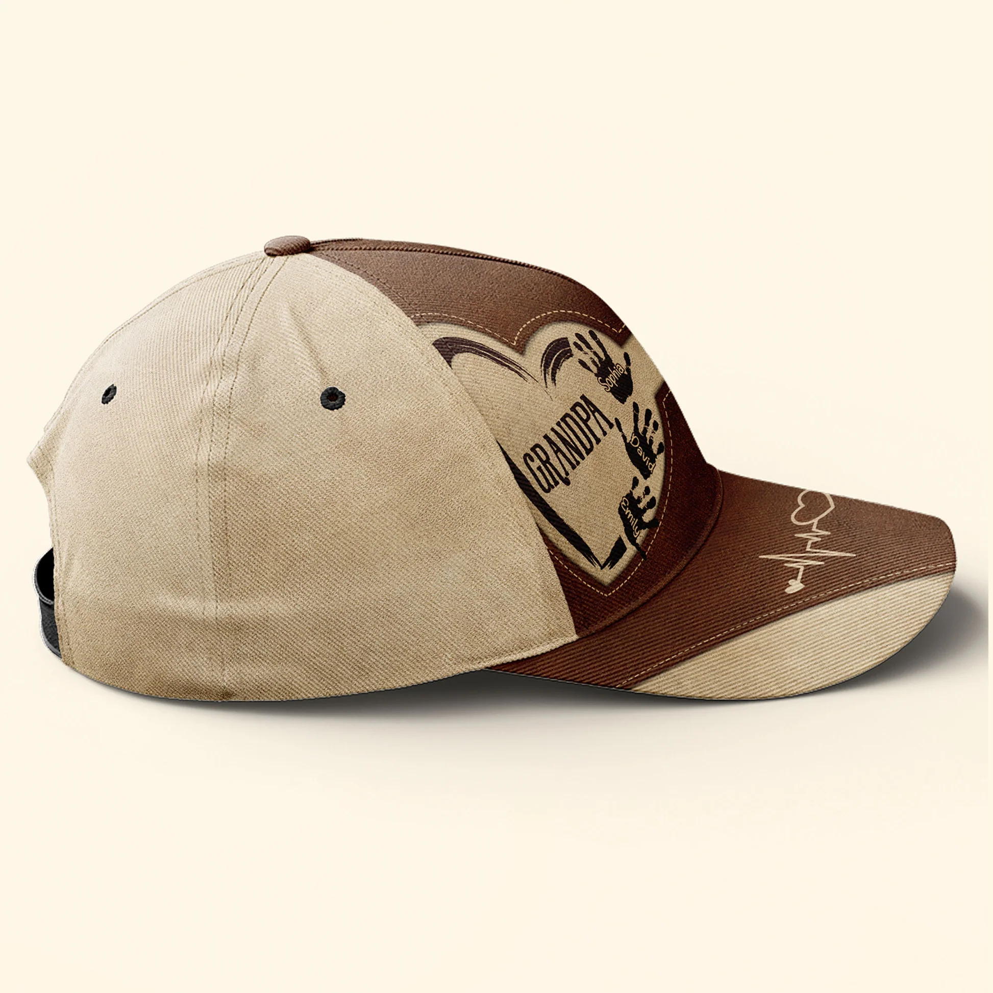 Grandpa Dad Kids Handprints - Personalized Classic Cap