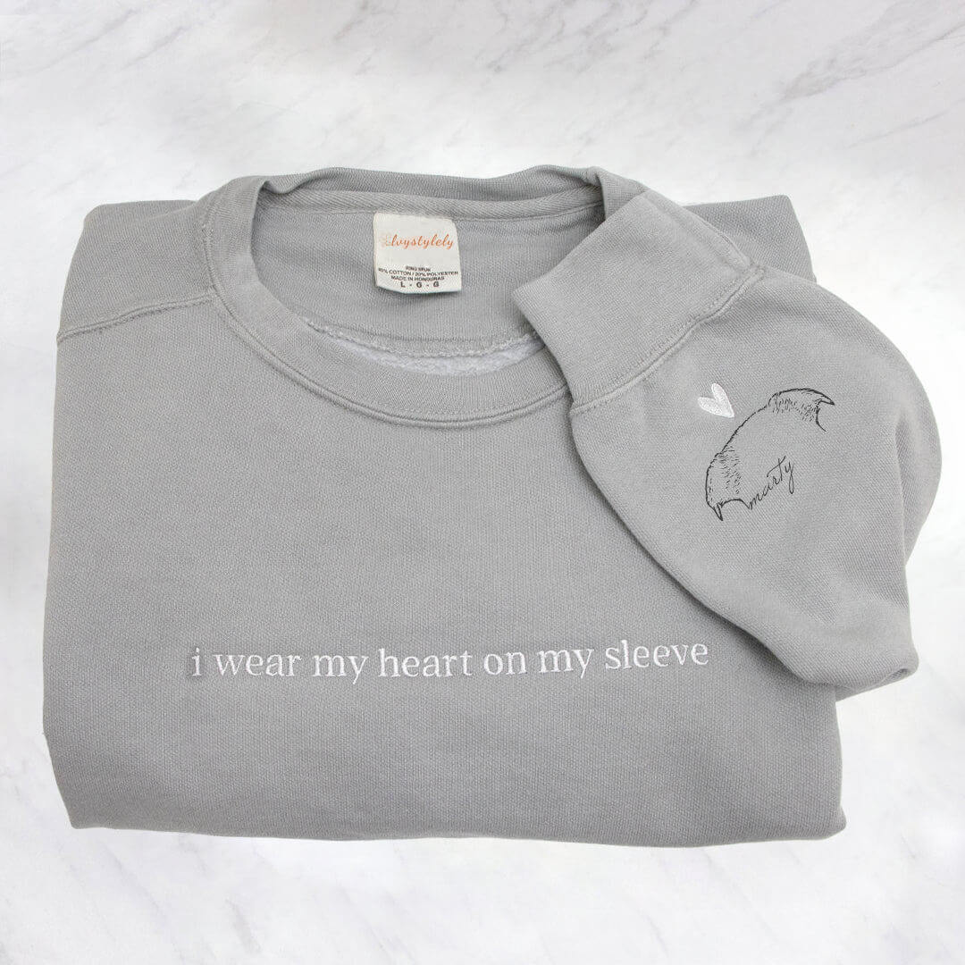 "i Wear My Heart On My Sleeve" Custom Crewneck/Hoodie, Unisex