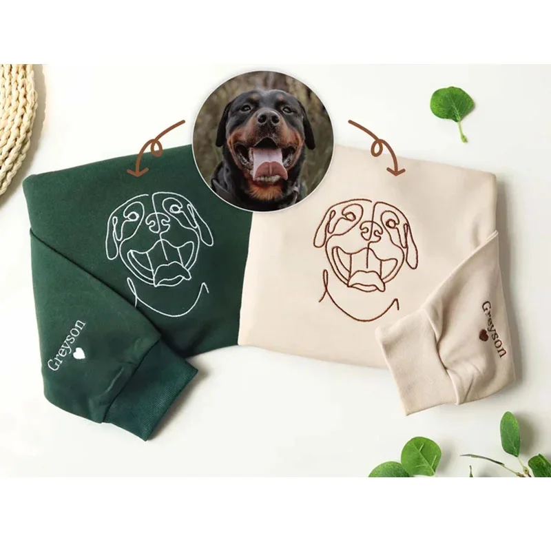 Custom Unisex Embroidered Dog Hoodie,Gifts For Dog Lovers