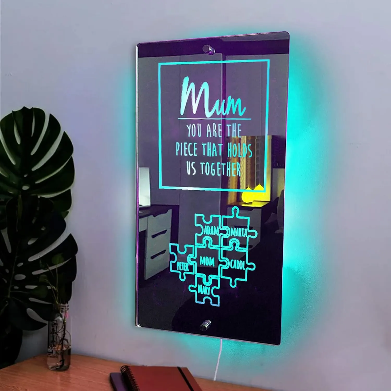 🧩✨Customized Puzzle Mirror Lamp For Mom