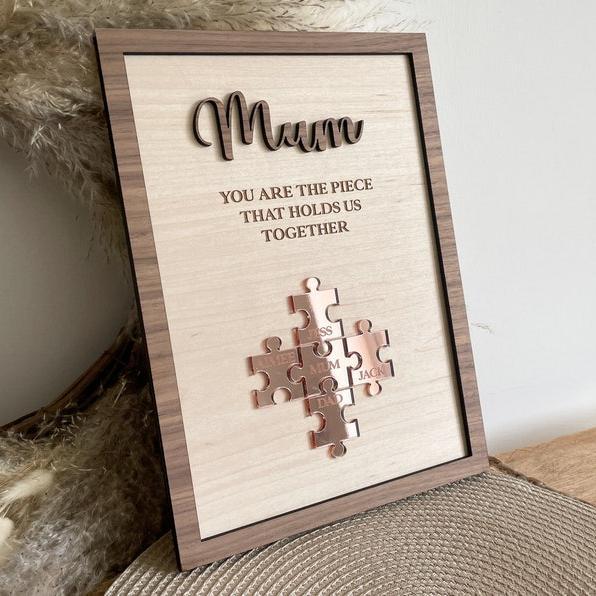 Personalised Mothers Day Wood Puzzle Gift