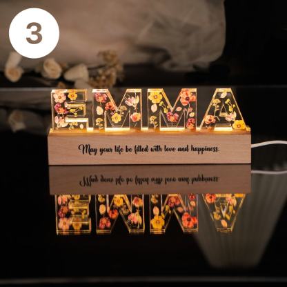 Custom Name  Flower Night Light Gift for her, Easter gift Personalized Light, Mother's Day Gift, Gift for Niece, Auntie Gift, Gift for Her