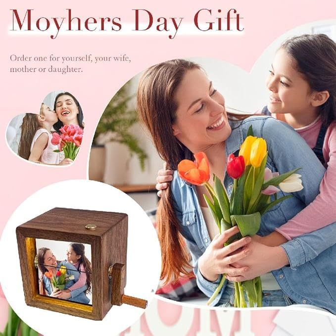 Customized Hand Cranked Flip Photo Frame Animation Machine - Mother's Day Gift, Gift For Mom, Dad, Couple