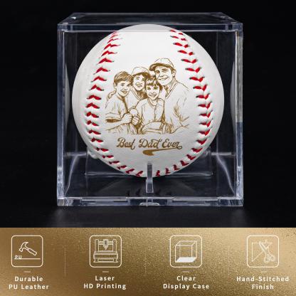 Personalized Photo Engraving Baseball Gifts for Dad Father's Day