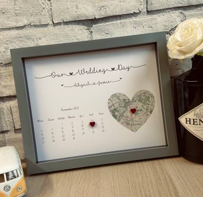 Personalised Framed Couple Wedding Map Gift