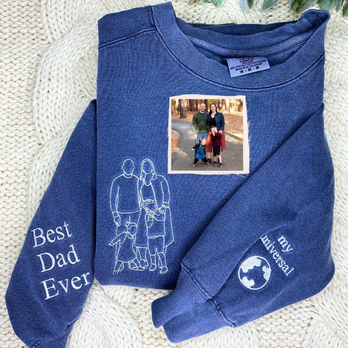 Personalized Photo Portrait Sweatshirt for Dad, Papa, and Your Beloved Ones