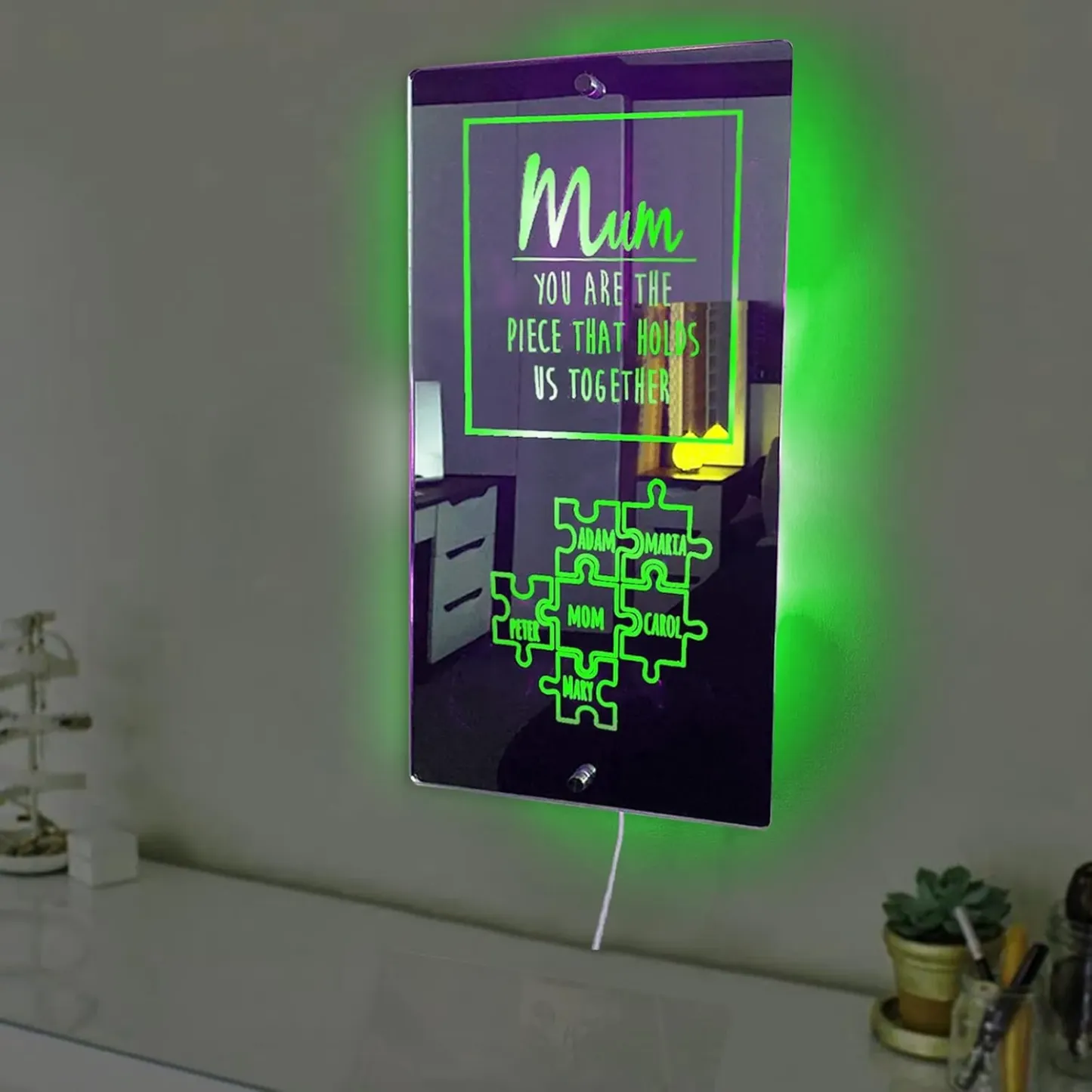 🧩✨Customized Puzzle Mirror Lamp For Mom
