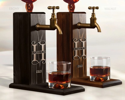 Personalized Embossed Name Wooden Whiskey Dispenser, Wood Dispenser, Alcohol Dispenser, Whiskey Fountain, Beverage Dispenser, Gift for Him