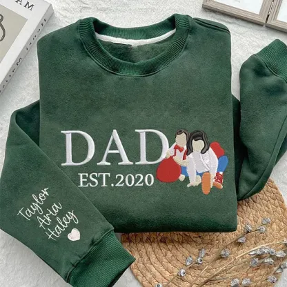 Custom Dad Sweatshirt Hoodie With Photo Embroidered Unique Father's Day Gift Ideas