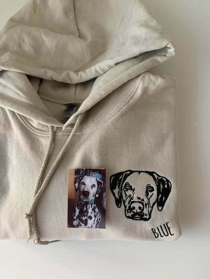 Custom Pet Portrait Embroidered Hoodie