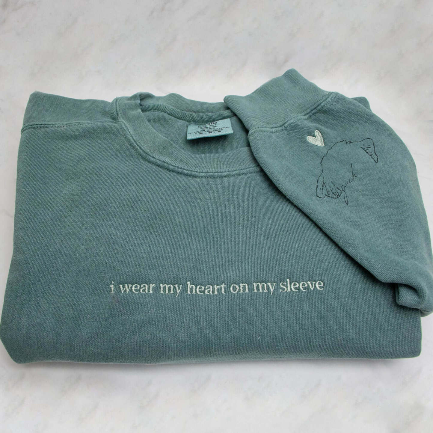 "i Wear My Heart On My Sleeve" Custom Crewneck/Hoodie, Unisex