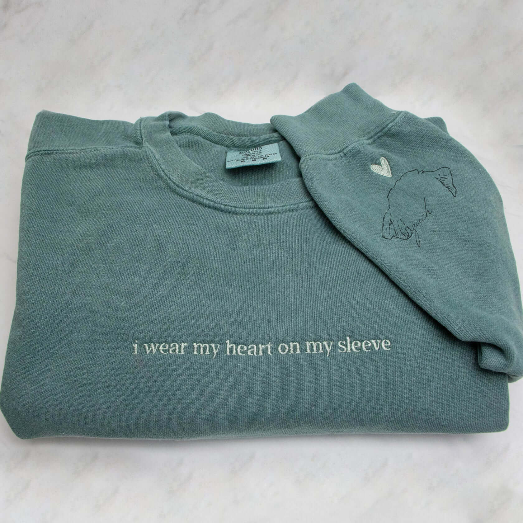 "i Wear My Heart On My Sleeve" Custom Crewneck/Hoodie, Unisex