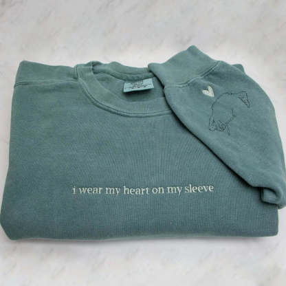 "i Wear My Heart On My Sleeve" Custom Crewneck/Hoodie, Unisex
